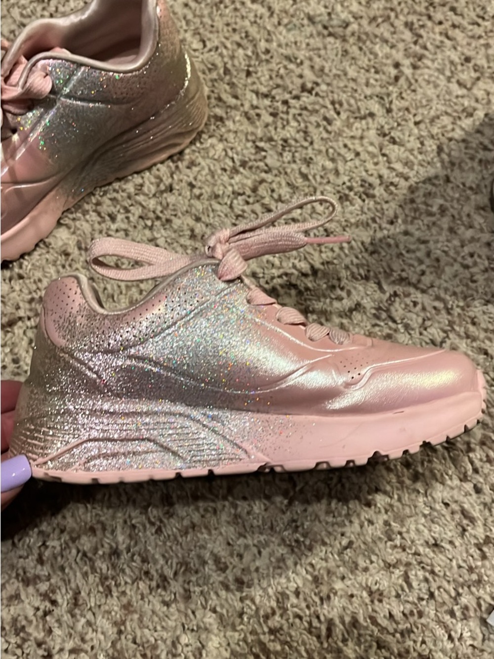 Skechers Pink Glitter Girls' Sneakers